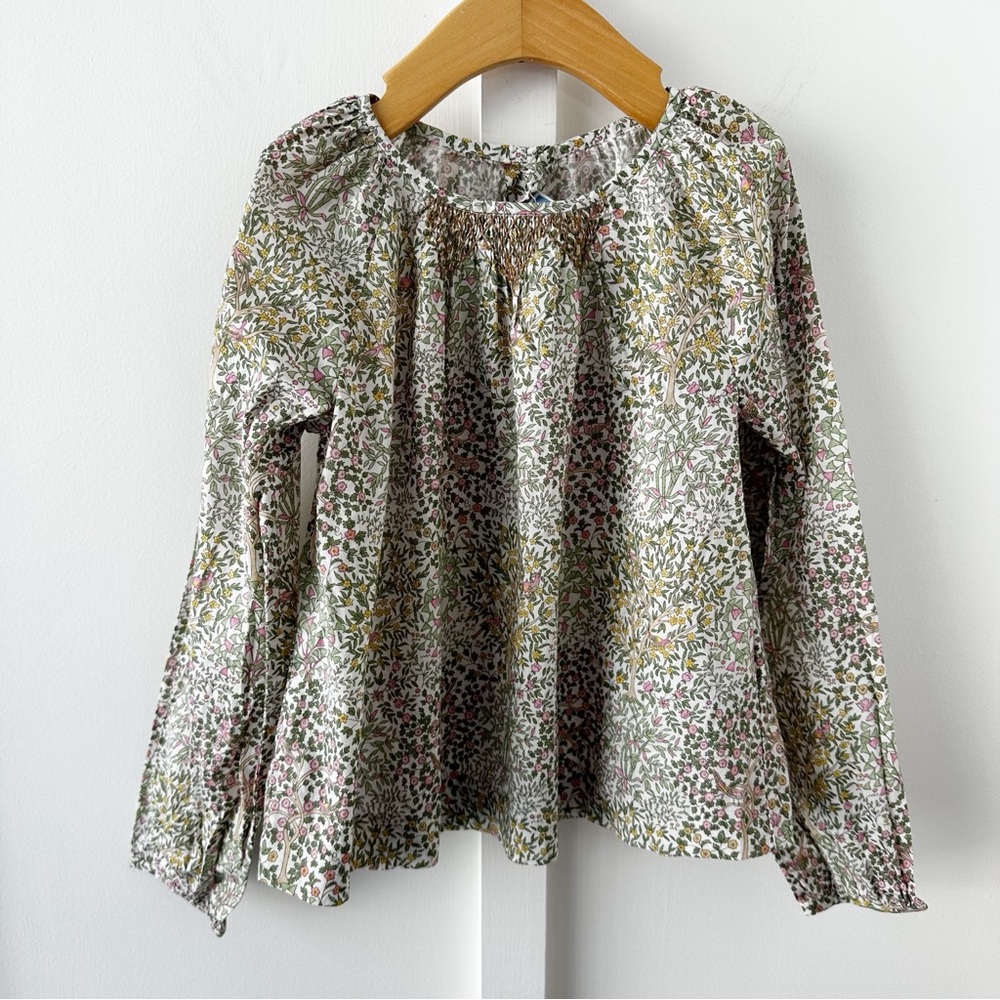 JACADI green floral blouse